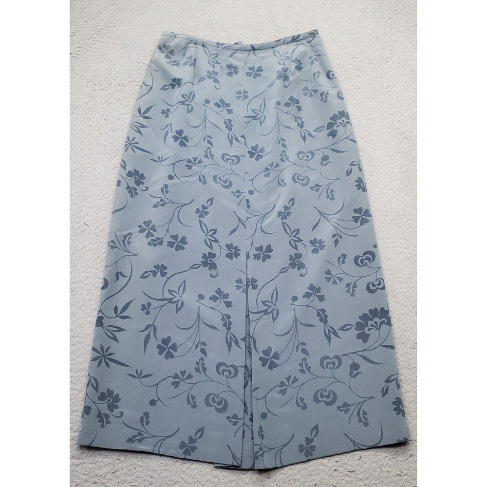 Petite Sophisticate Skirt Women 8 Multi Floral Silk Lined Single Vented Back Zip